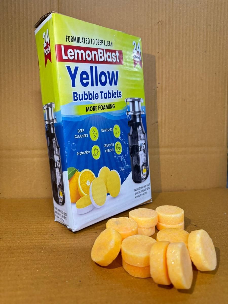 LemonBlast Yellow Bubble Tablets (24pc) | Remove Bad Odor Blockage 🔥💯 | 50% OFF
