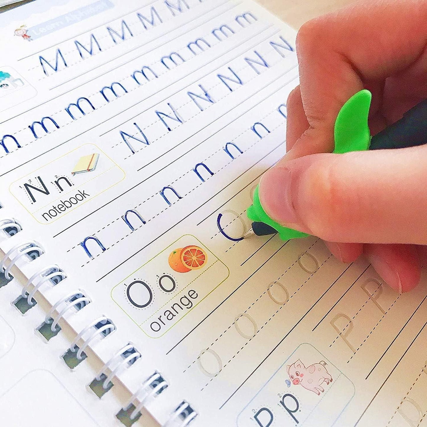 Magic Practice Copybook 4,  piece of Pen, 1 piece of Grip, 4 piece of Book, 10 piece of RefillMaterial
