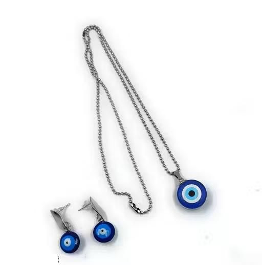 Classy Evil Eye combo (Pack of 4)| 1 Chain Pendant, 1 Pair of Earing | 1 Adjustable Bracelet and 1 Anklet