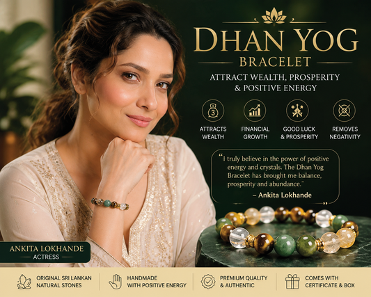 100% Original Sri Lankan Stone Dhan Yog Bracelet | Wealth, Abundance & Success Crystal Bracelet