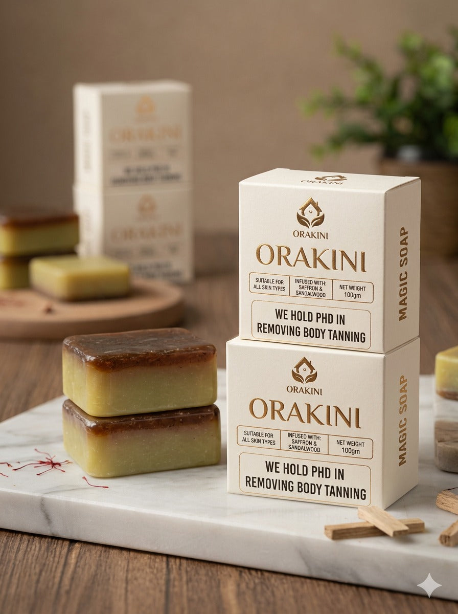 Magic Soap (Sandal Wood and Saffron Soap) Orakini Magic Soap pack of 2