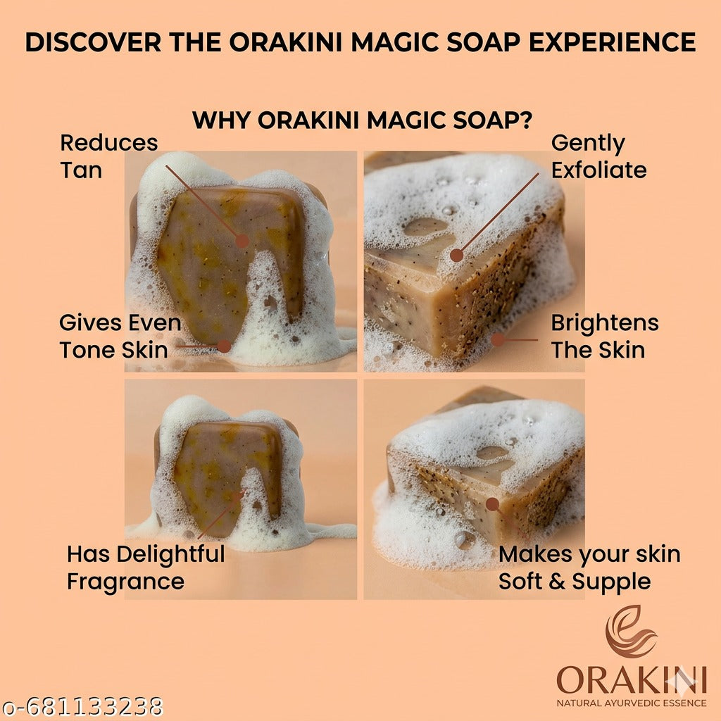 Magic Soap (Sandal Wood and Saffron Soap) Orakini Magic Soap pack of 2