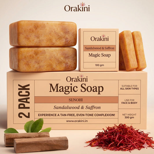 Magic Soap (Sandal Wood and Saffron Soap) Orakini Magic Soap pack of 2